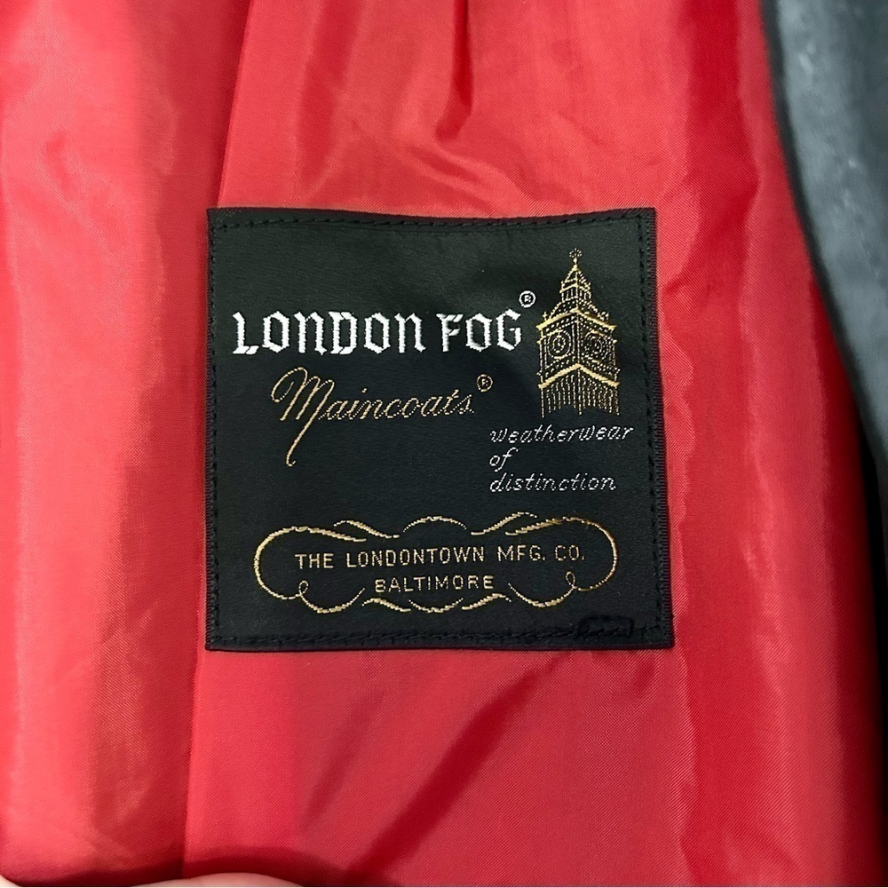 Vintage London Fog Maincoats by Reeves Black Trench Coat 10 Petite - Picture 4 of 8